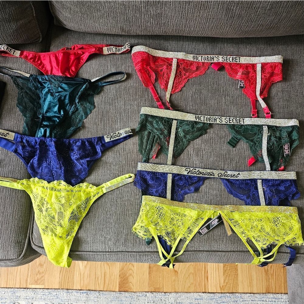 Victoria's secret shine strap medium / large garter belt 4 pack 32 inches